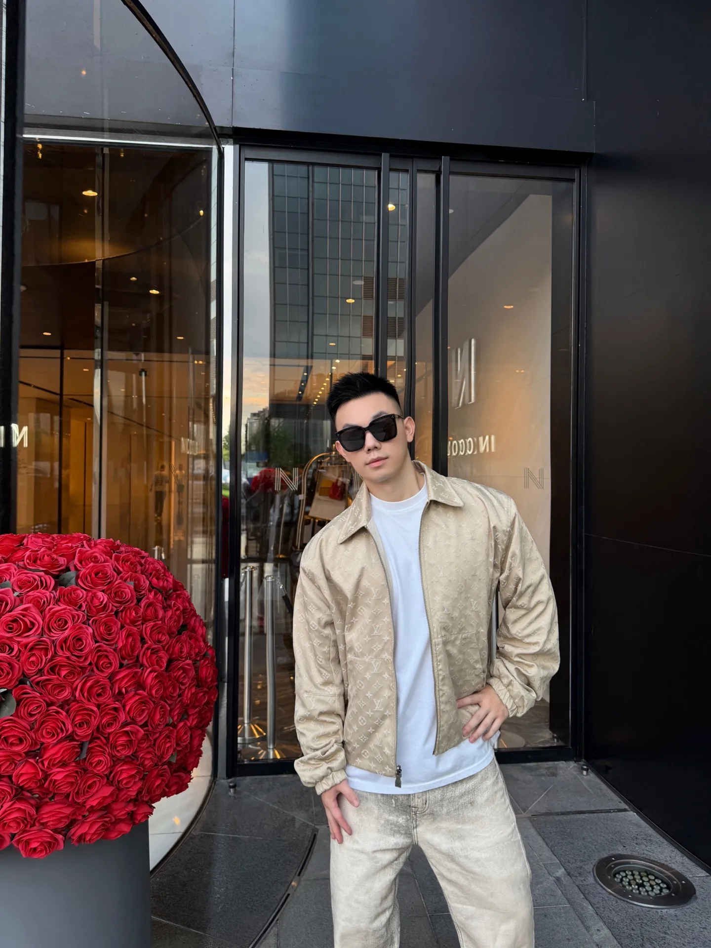 Louis Vuitton/Louis Vuitton old flower jacquard logo logo reversible jacket